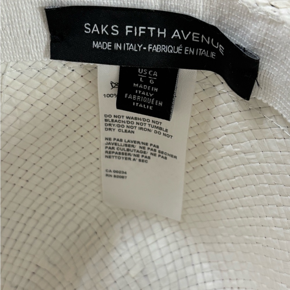 🆕 Saks Fifth Avenue Straw Hat, Made in Italy🇮🇹👒 - Picture 6 of 6